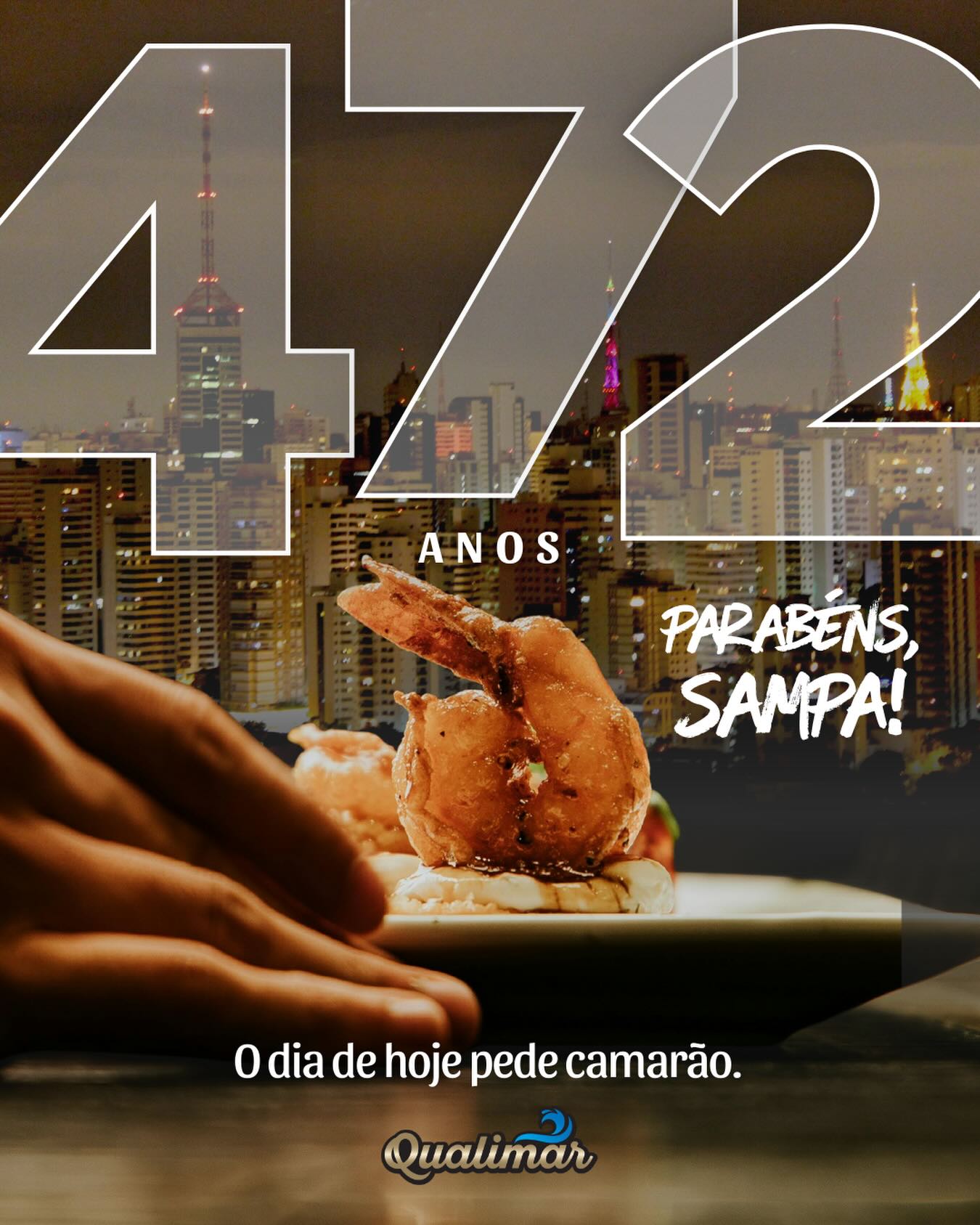 São Paulo é o lugar onde todos os sabores do Brasil e do mundo se encontram.
Uma cidade construída por gente de todos os cantos, que transformou diversidade em identidade e mistura em cultura.
Aqui, sabores se misturam , histórias se cruzam e a gastronomia se tornou uma das maiores expressões dessa cidade única, rica e plural.
Hoje, celebramos São Paulo.
Uma cidade que une povos, culturas e sabores como nenhuma outra.
E para celebrar esse momento pra lá de especial, a sugestão do dia: camarão. 🦐
Parabéns, Sampa. ❤️
Uma homenagem da Qualimar.
O Camarão de São Paulo.
O Camarão do Brasil.
#sampa #saopaulo #aniversariodesaopaulo #camarao #camarãodobrasil